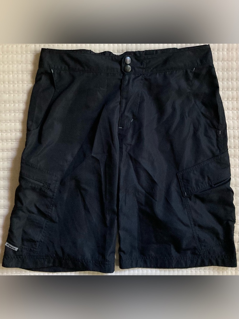 Fox BMX Riding Shorts Men’s 34 Black 12” Cargo Zippered Pockets Outdoors Biking